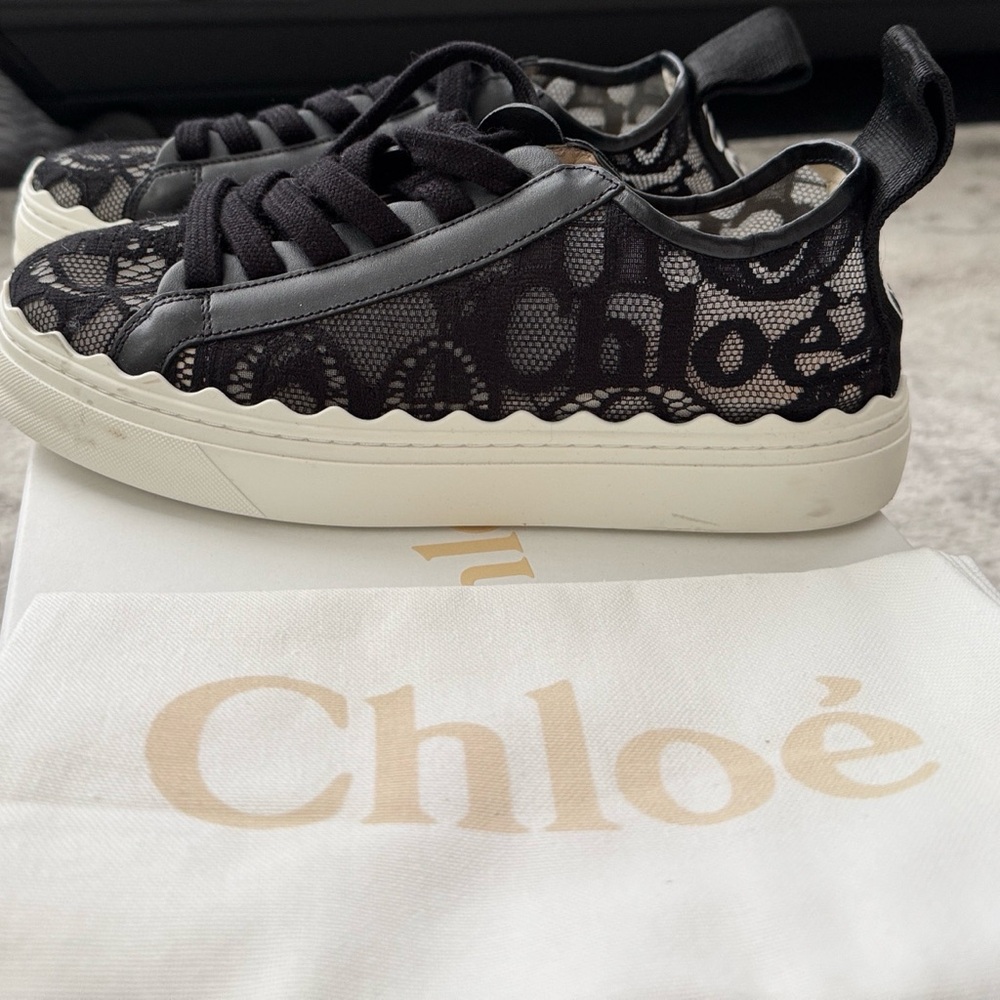 Chloé Lauren Black Lace Sneakers